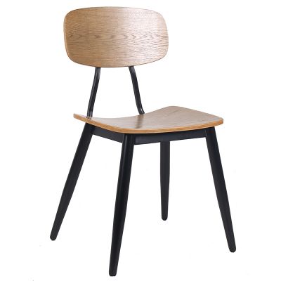 Shelby Aluminium & Golden Oak Plywood Side Chair