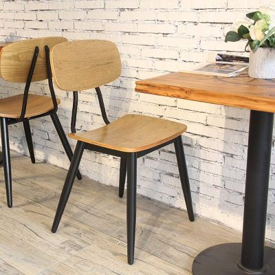Shelby Aluminium & Golden Oak Plywood Side Chair