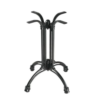 Turin Base Pedestal - Bistro Style Table Base Adjustable Feet - 72 x 60cm (Black)