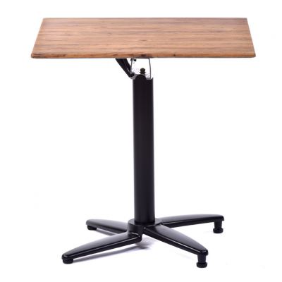 Isotop 70cm Square Table - Aged Pine with Black Flip Top Base