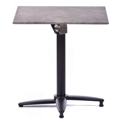 Isotop 70cm Square Table - Dark Mica with Black Flip Top Base