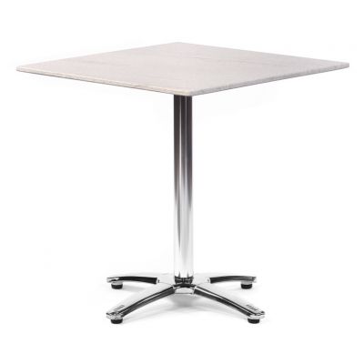 Isotop 70cm Square Table - Compressed Grey with Aluminium Fixed Base