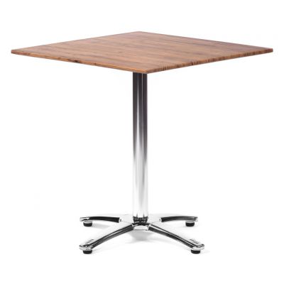 Isotop 70cm Square Table - Aged Pine with Aluminium Fixed Base