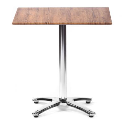 Isotop 80cm Square Table - Aged Pine with Aluminium Fixed Base