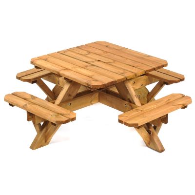 Ambleside Square Topped Pub Table - Heavy Duty Pressure Treated Picnic Bench - 8 Person (Brown)