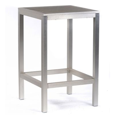 Aluminium & Plaswood 70x70cm Square Bar Table