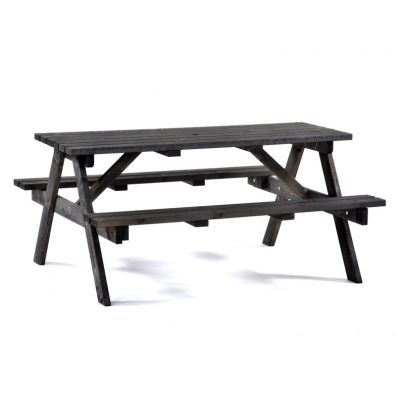 Chester Picnic Table - A Frame Pub Bench - 6 Person Garden Table - Dark Grey