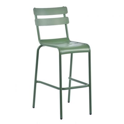 Anzio Aluminium Bar Chair - Olive Green