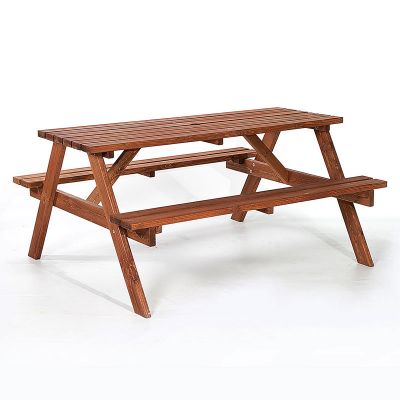 Chester Picnic Table - A Frame Pub Bench - 6 Person Garden Table - Brown