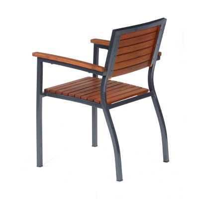 Dorset Arm Chair - Powder Coated Metal Frame High Quality Hardwood - Stackable Commercial Seat