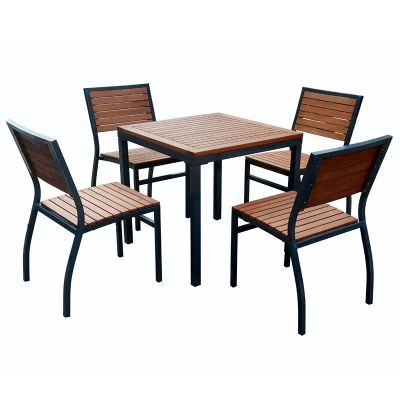 Dorset Hardwood Set - 4 Side Chairs & Square Table - 75cm x 75cm Table