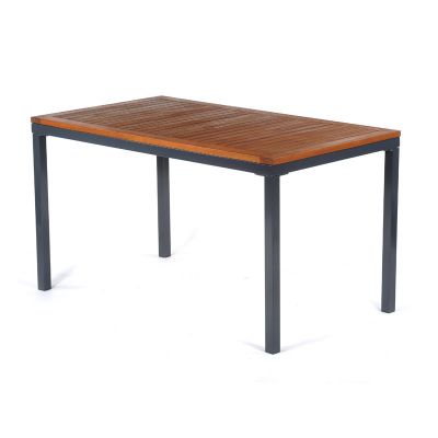 Dorset Hardwood Table Rectangle - Powder Coated Metal Frame - 75 x 130cm