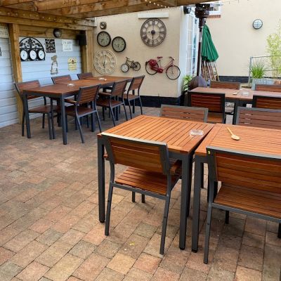 Dorset Hardwood Set - 4 Side Chairs & Square Table - 75cm x 75cm Table