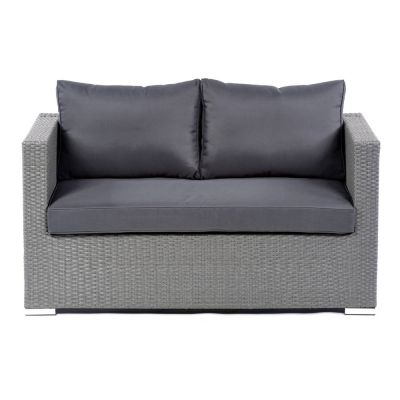 Oasis Rattan 2 Seat Sofa with Grey Cushions