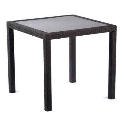 Oasis Square 80cm Rattan Dining Table with Ceramic Glass Top