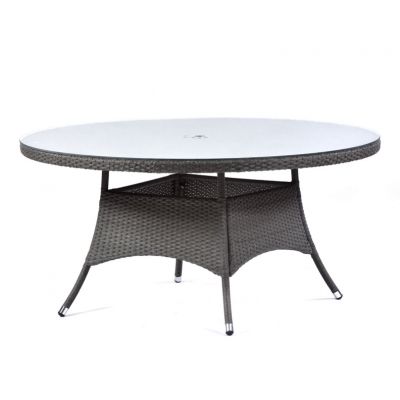 Oasis Rattan Round Dining Table - 150cm  - Glass Top