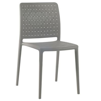 Fame Polypropylene Stackable Side Chair - Taupe
