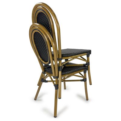 Paris Bistro Stackable Side Chair - Black