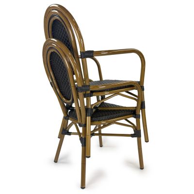 Paris Bistro Stackable Armchair - Black