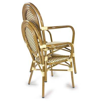 Paris Bistro Stackable Armchair - Cream/Brown