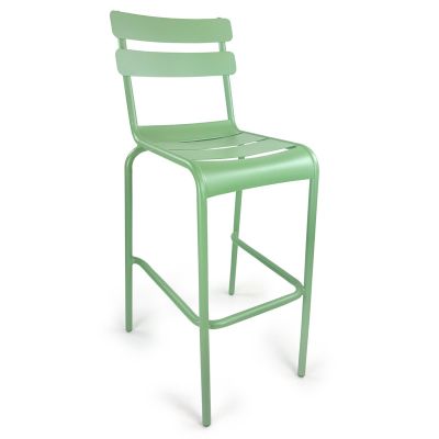 Anzio Stackable Aluminium Bar Chair - Olive Green