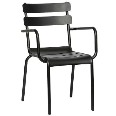 Anzio Aluminium Arm Chair - Black