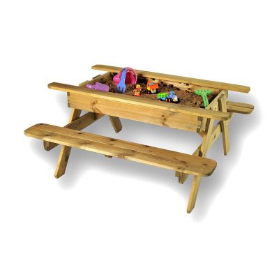 Children's Sandpit Picnic Table - Kids Garden Play Table With Storage - 4-6 Child