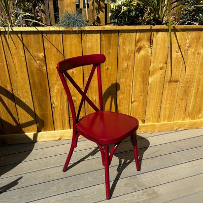 Chia Stackable Aluminium Side Chair Vintage Red