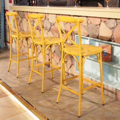 Commercial Vintage Yellow Chia Bar Chair For Restaurants, Bars & Cafes