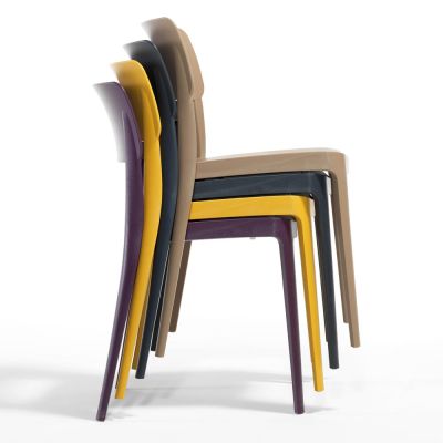 Pano Side Chair - High Quality Polypropylene - Easily Cleaned & Stackable - Mustard