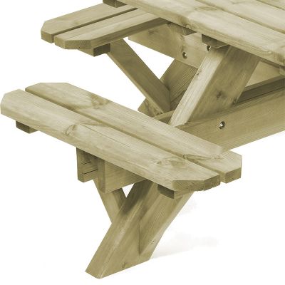 Ambleside Square Topped Pub Table - Heavy Duty Pressure Treated Picnic Bench - 8 Person (Green)
