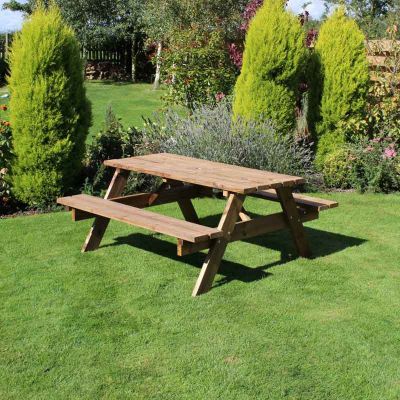 Keswick Picnic Bench - 6 Person A Frame Pub Bench - Durable Treated Scandinavian Pine - Foldable Seats