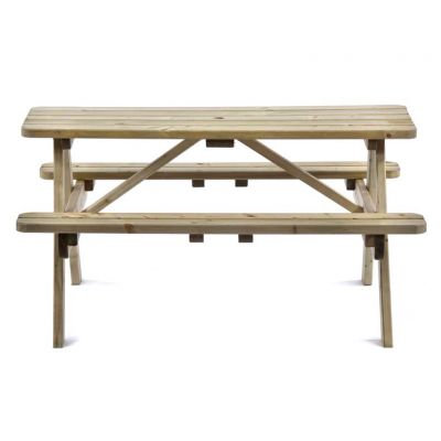 Tiptree 6 Seat Picnic Bench - Pressure Tanalised Green Timber - 140cm Length