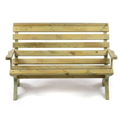 Lilly Garden Bench With Arms - Wooden Garden Bench - Durable Pine Design 3 Person - Egonomic Seating