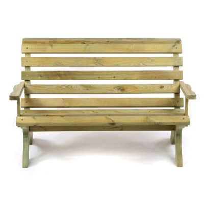 Lilly 2 Seat Wooden Ergonomic Garden Bench with Arms - Durable Dip Treated Pine -  FSC®