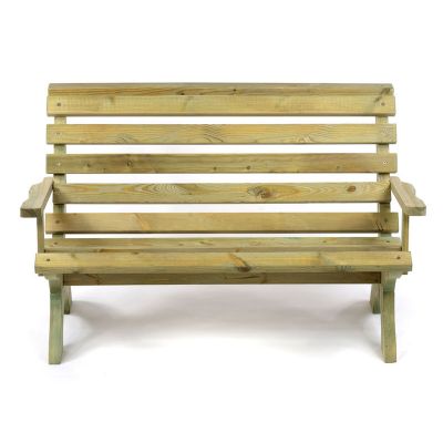 Lilly Wooden 3 Seat Garden Bench With Arms