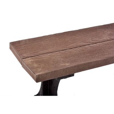 Recycled Plastic Backless Bench - Durable Commercial Grade Seat - 4 Person - 180cm Length - Brown and Black