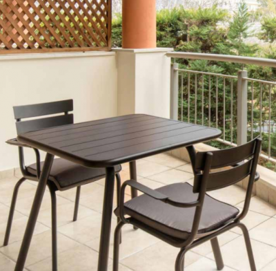 Porto Bistro/Café Table - Square Durable Aluminium Design - 80x80 Anthracite