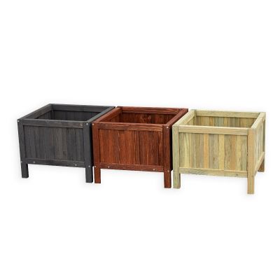 Hampton Heavy Duty Square Planter - 50 x 50 x 30cm Brown - 2 Pack