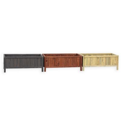 Hampton Rectangle Wooden Planter - 100 x 50 x 40cm Brown