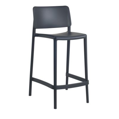 Joy Mid-Height Bar Chair - Durable Commercial Polyropylene - Anthracite - Height 65cm
