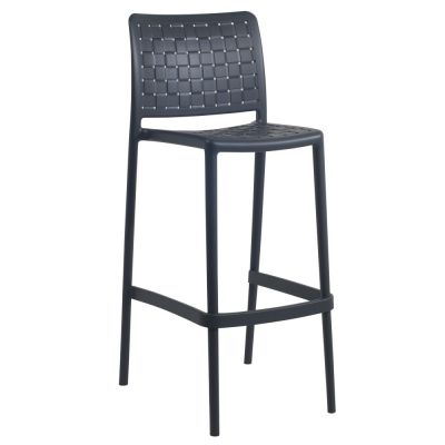 Fame Bar Chair - Durable Commercial Polyropylene - Anthracite - Height 75cm