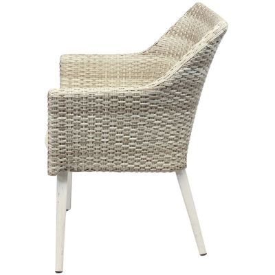 Rochelle Rattan Weave Dining Chair with Cushion - Cream/Brown