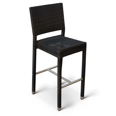 Ascot Bar Stool - Durable Win-Tech Flat Weave Rattan - Durable & Waterproof