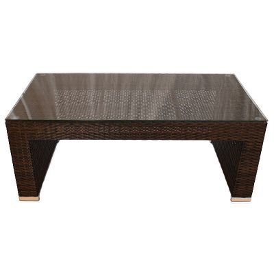 Classic Rattan Coffee Table - Glass Top