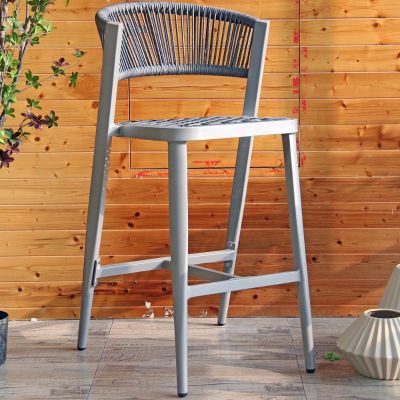 Rope Weave Bar Chair - Light Grey