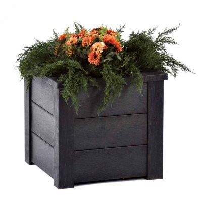100% Recycled Plastic Small Black Planter