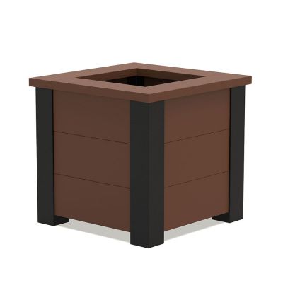 100% Recycled Plastic Small Brown Planter