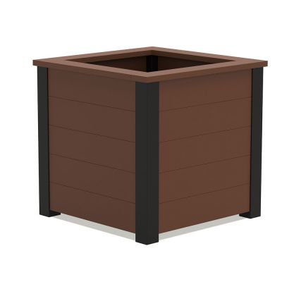 100% Recycled Plastic Large Brown Planter