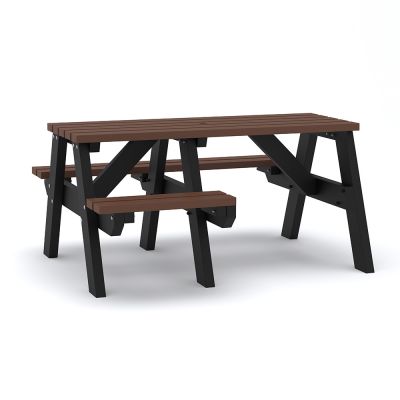 Eco Theo A Frame Wheelchair Access Recycled Plastic Picnic Table 150cm - Black/Brown